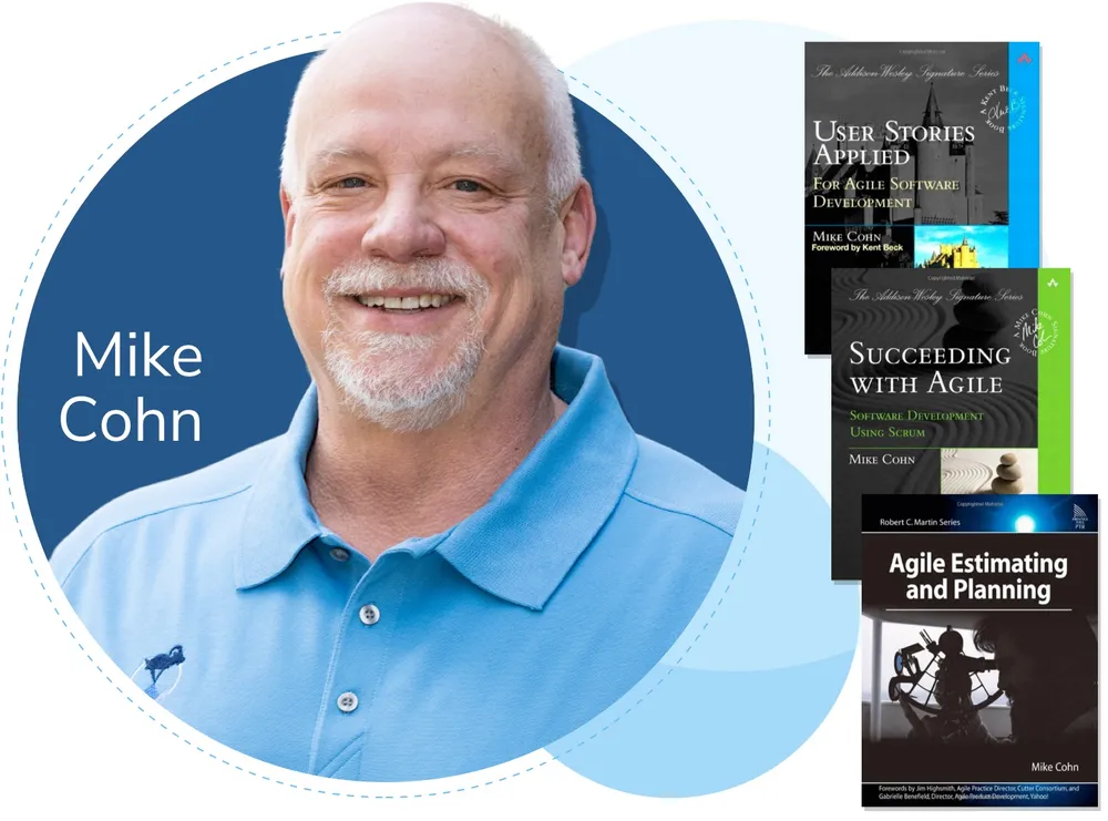 Mike Cohn with his books on user stories and agile planning