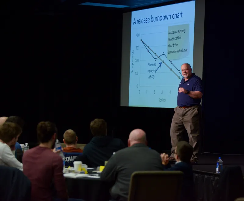 Mike Cohn teaching about a release burndown chart