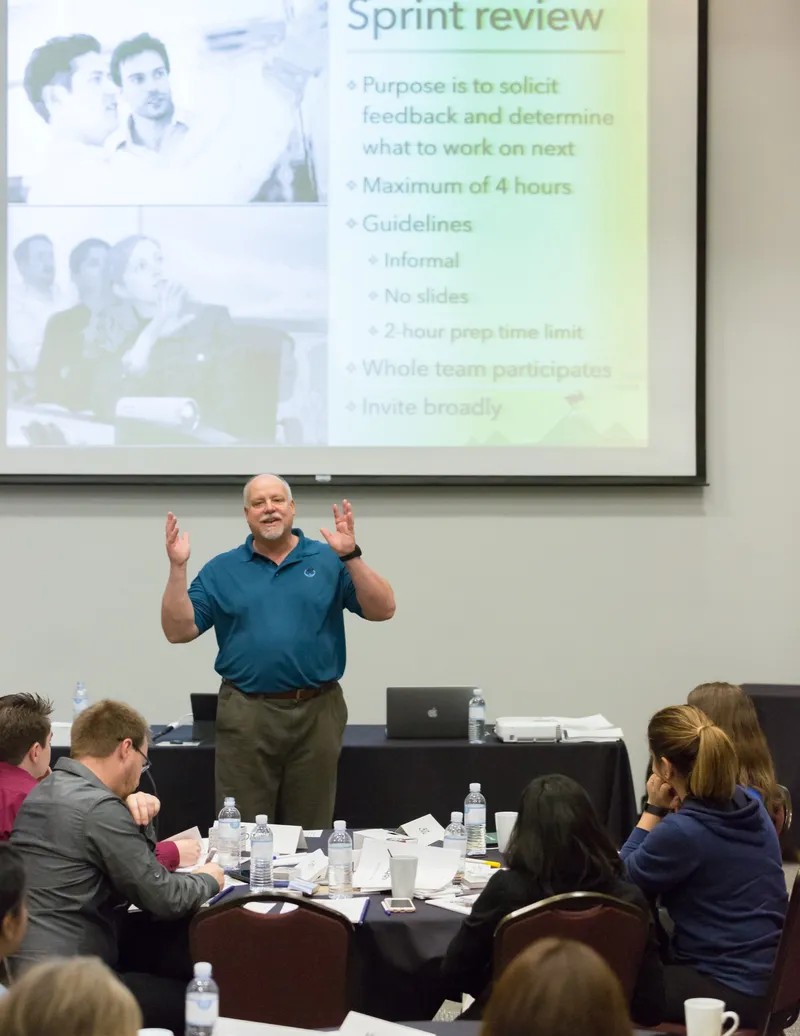 Mike Cohn teaching about the Sprint Review